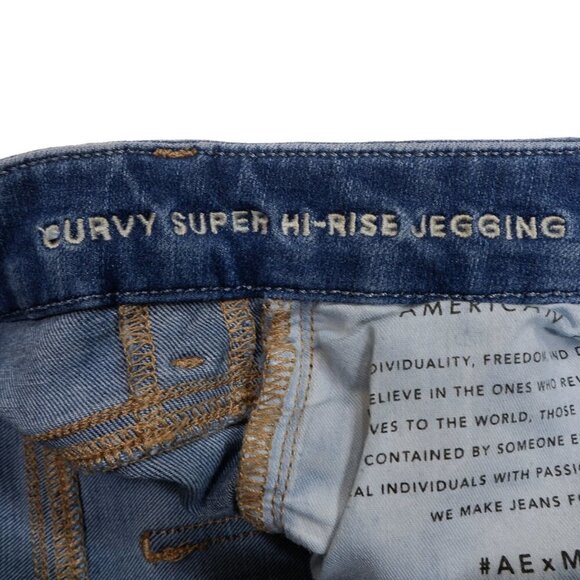 American Eagle Dream Jeans Size 0 Womens Curvy Super Hi Rise Distressed 26x27.5 - Picture 9 of 10